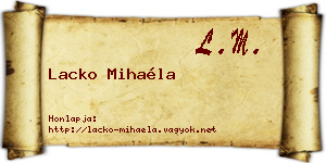 Lacko Mihaéla névjegykártya